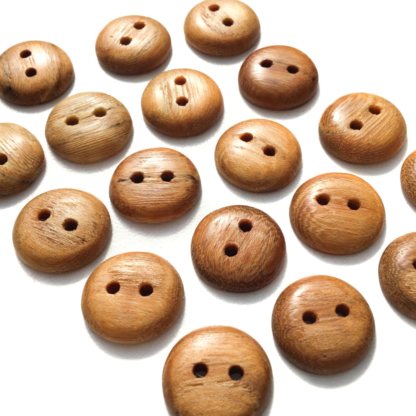 Polished Lightly Spalted American Elm Wood Buttons - 5/8”