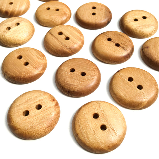 Polished Black Locust Wood Buttons - 1"