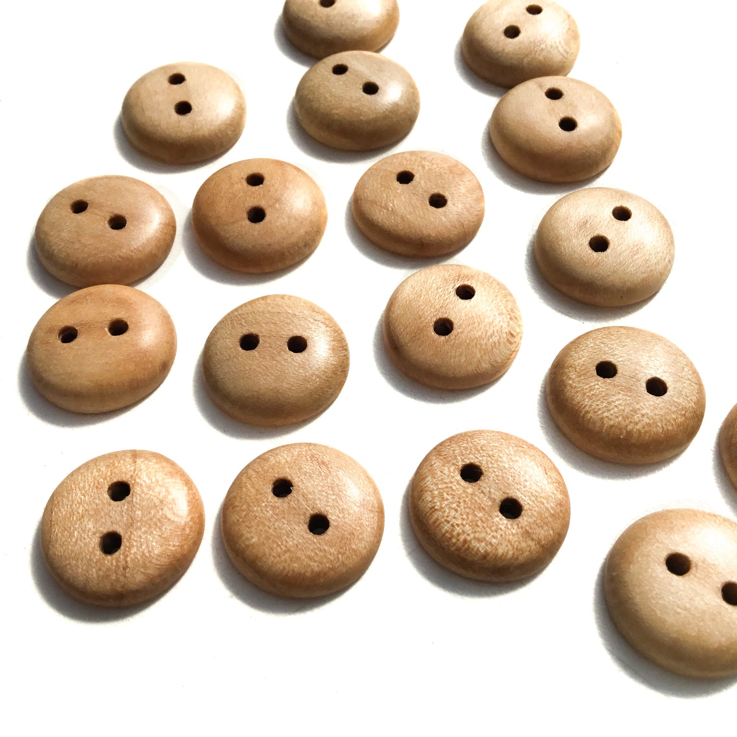 Polished Maple Wood Buttons - 5/8”