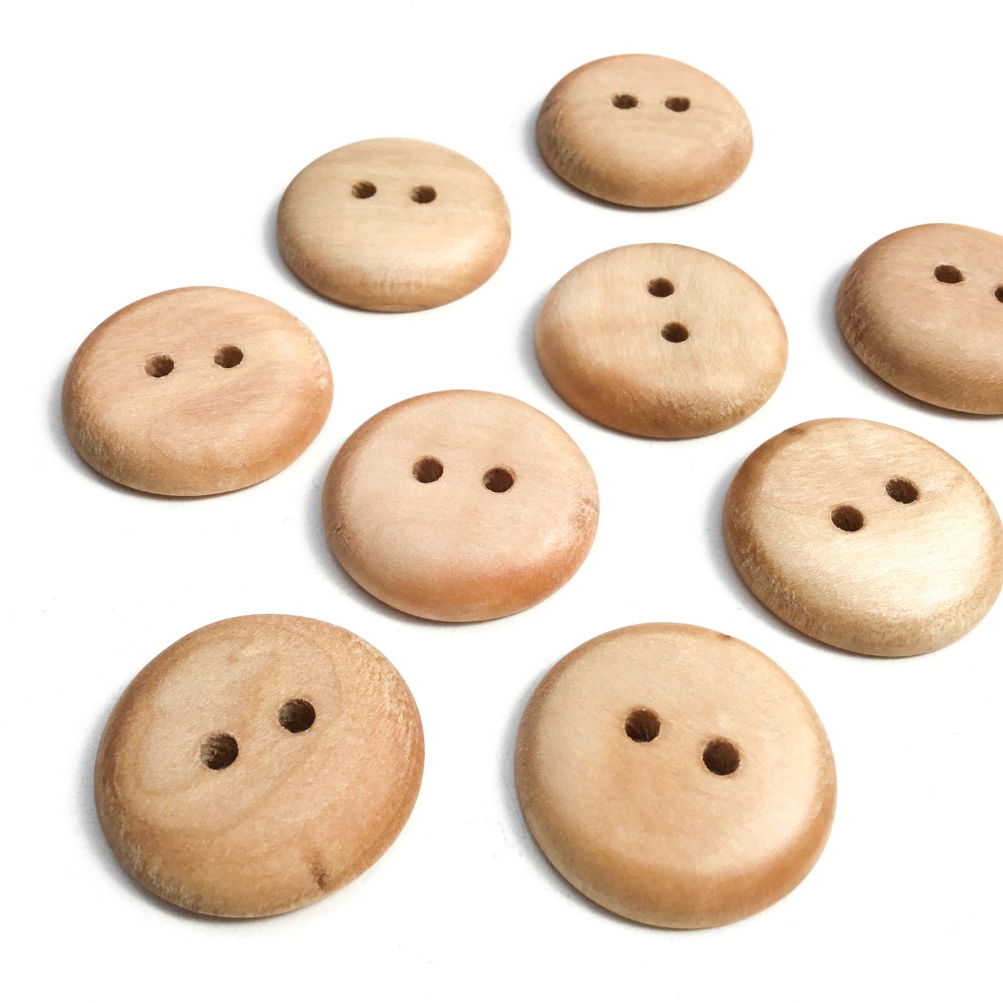 Polished Maple Wood Buttons - 1"