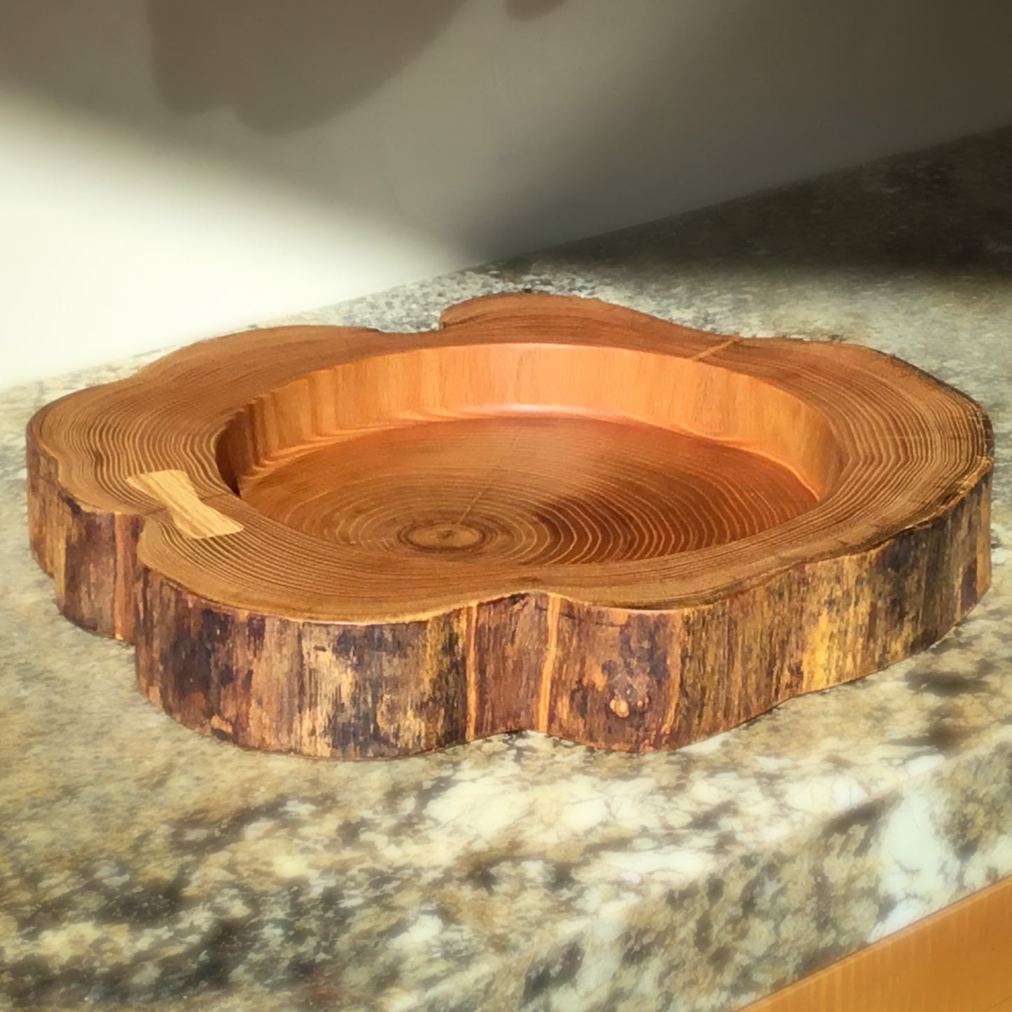 Natural Edge Black Locust Bowl - 15"-16.5" diameter