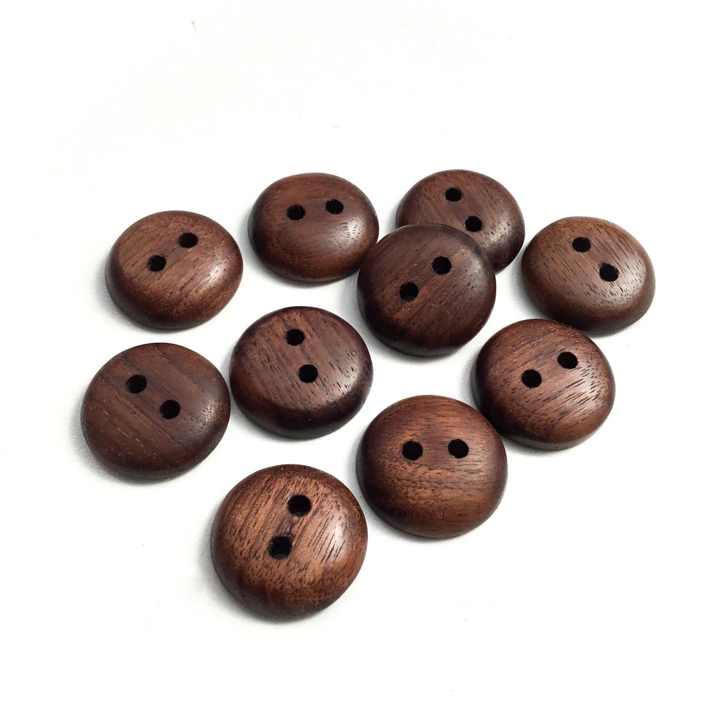 Polished Black Walnut Wood Buttons - 7/8”