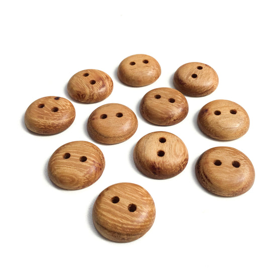 Polished Black Locust Wood Buttons - 7/8”