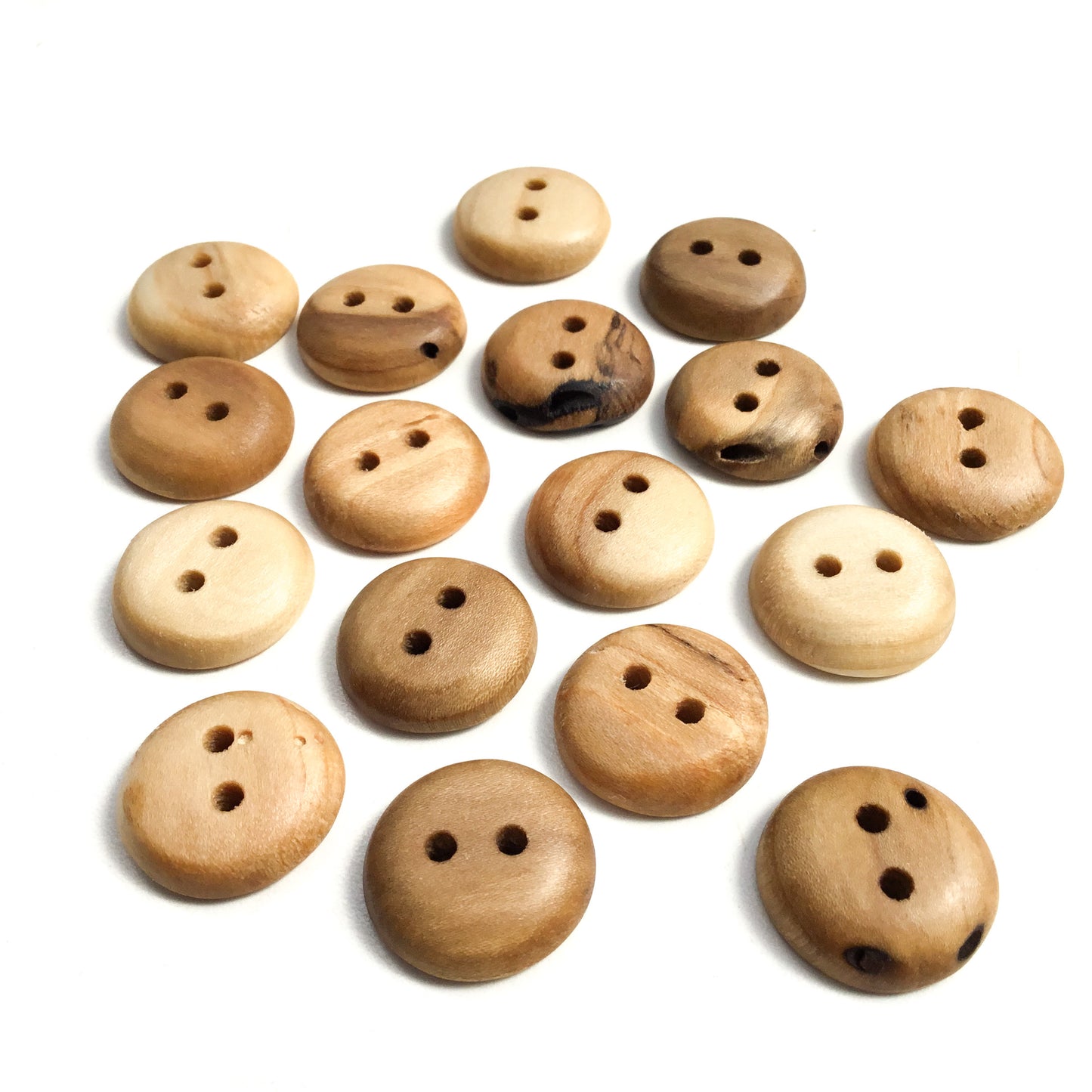 Polished Poplar Wood Buttons - 7/8”