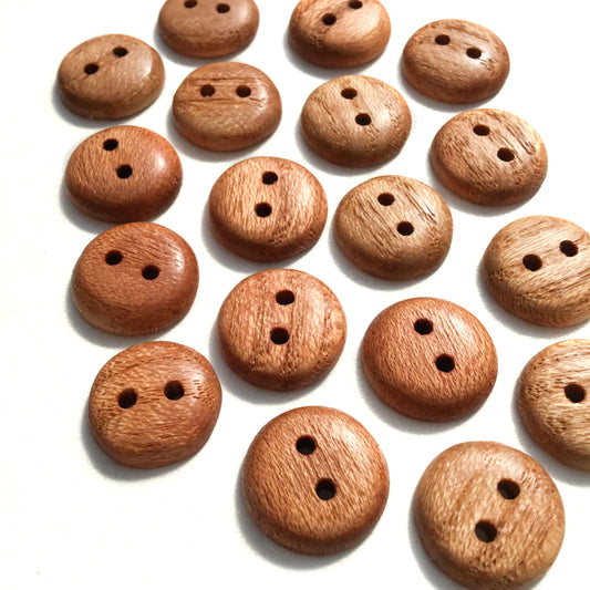 Polished Honey Locust Wood Buttons - 5/8”