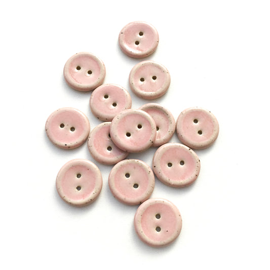 Light Pink Stoneware Buttons  13/16”