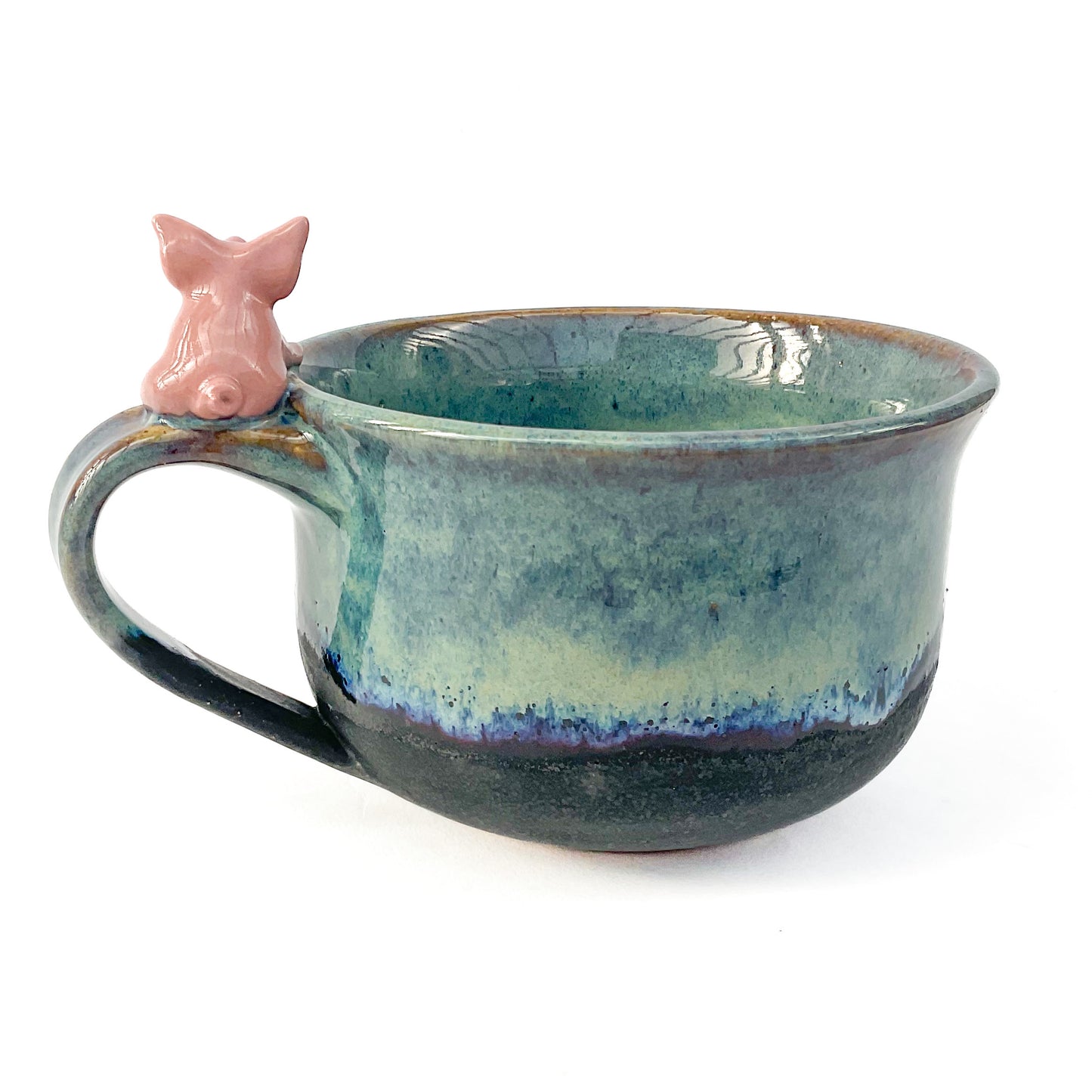 Pink Pig Hand Sculpted Stoneware Bowl