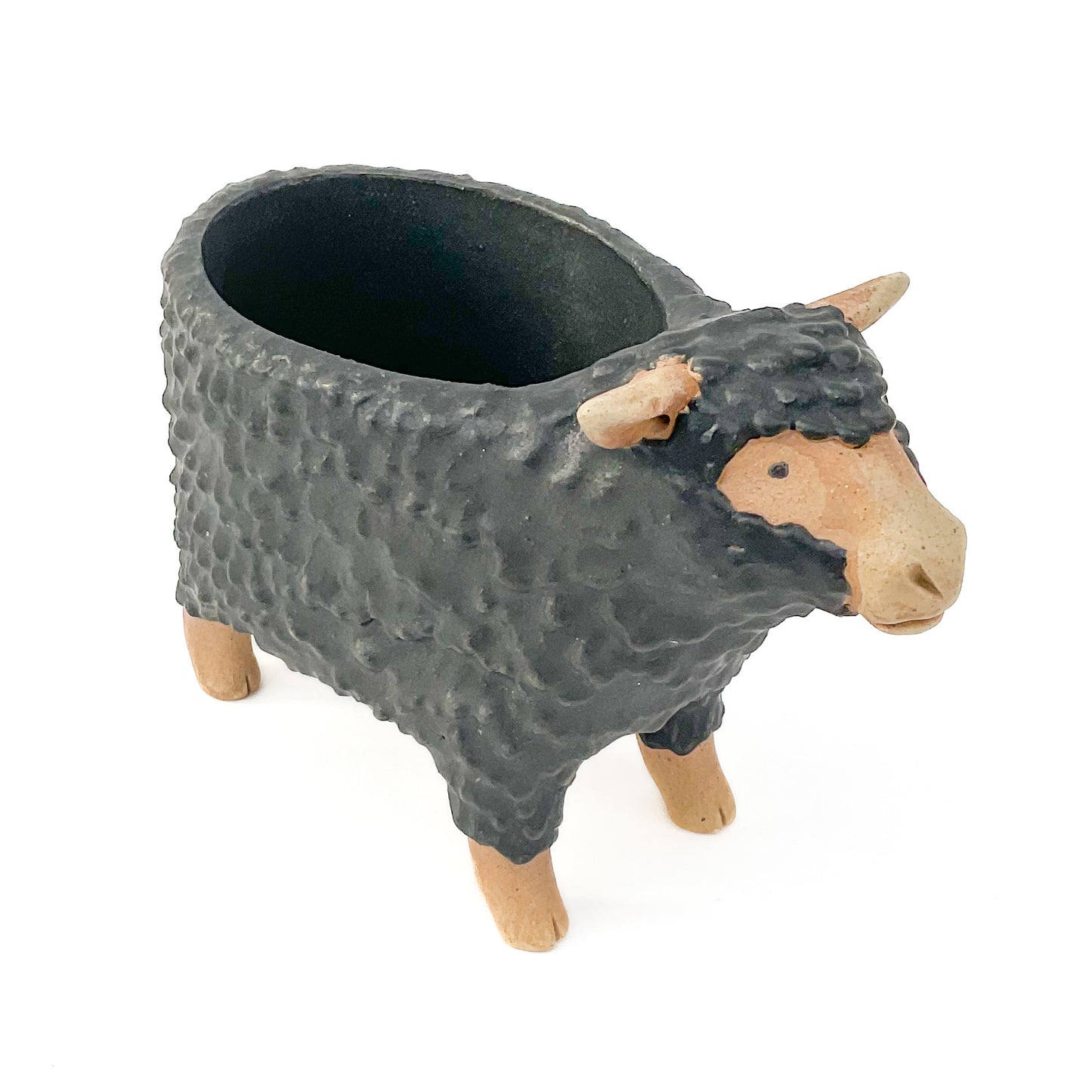 Stoneware Sheep Pot - Ceramic Sheep Planter