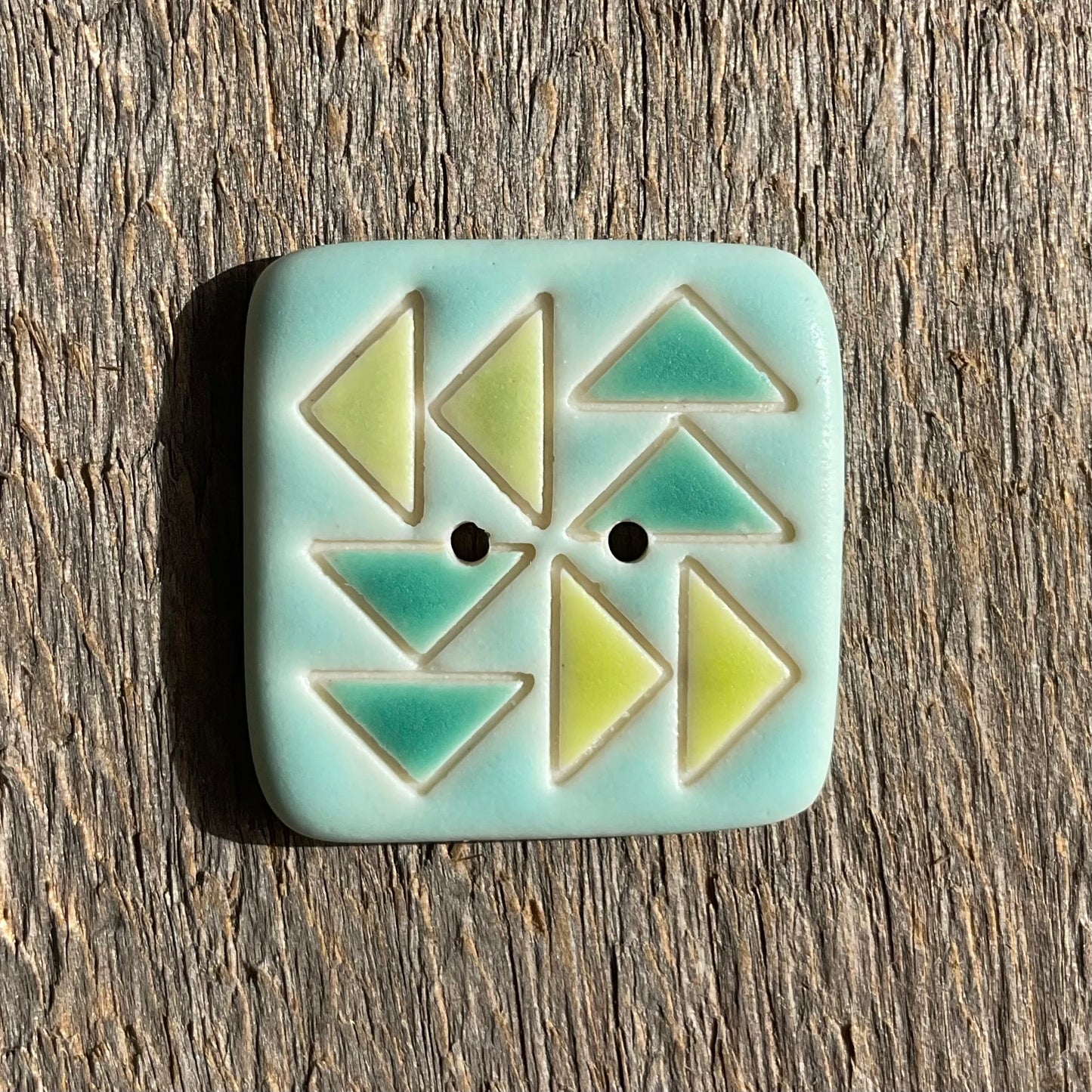 Porcelain Flying Geese Quilt Button 1”