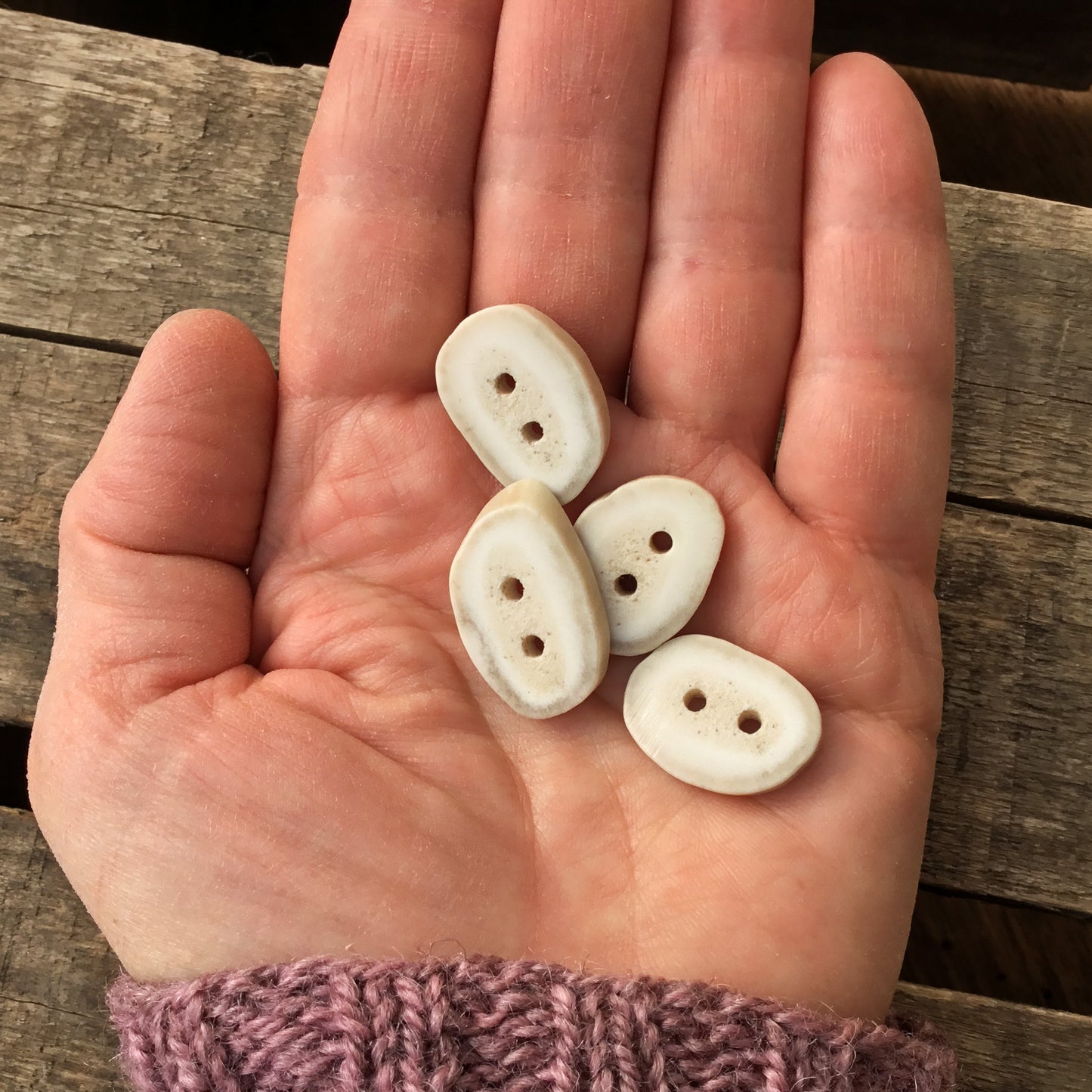 Deer Antler Shed Buttons  5/8" x 7/8" - 4 pack