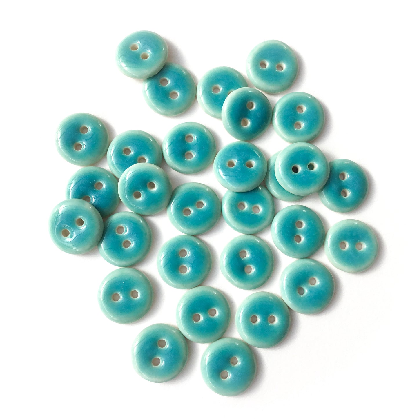 Turquoise Blue Porcelain Buttons  1/2"