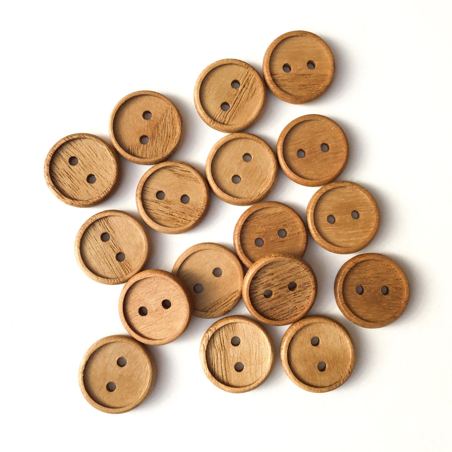 Bead Rim Sassafras Wood Buttons - 3/4”