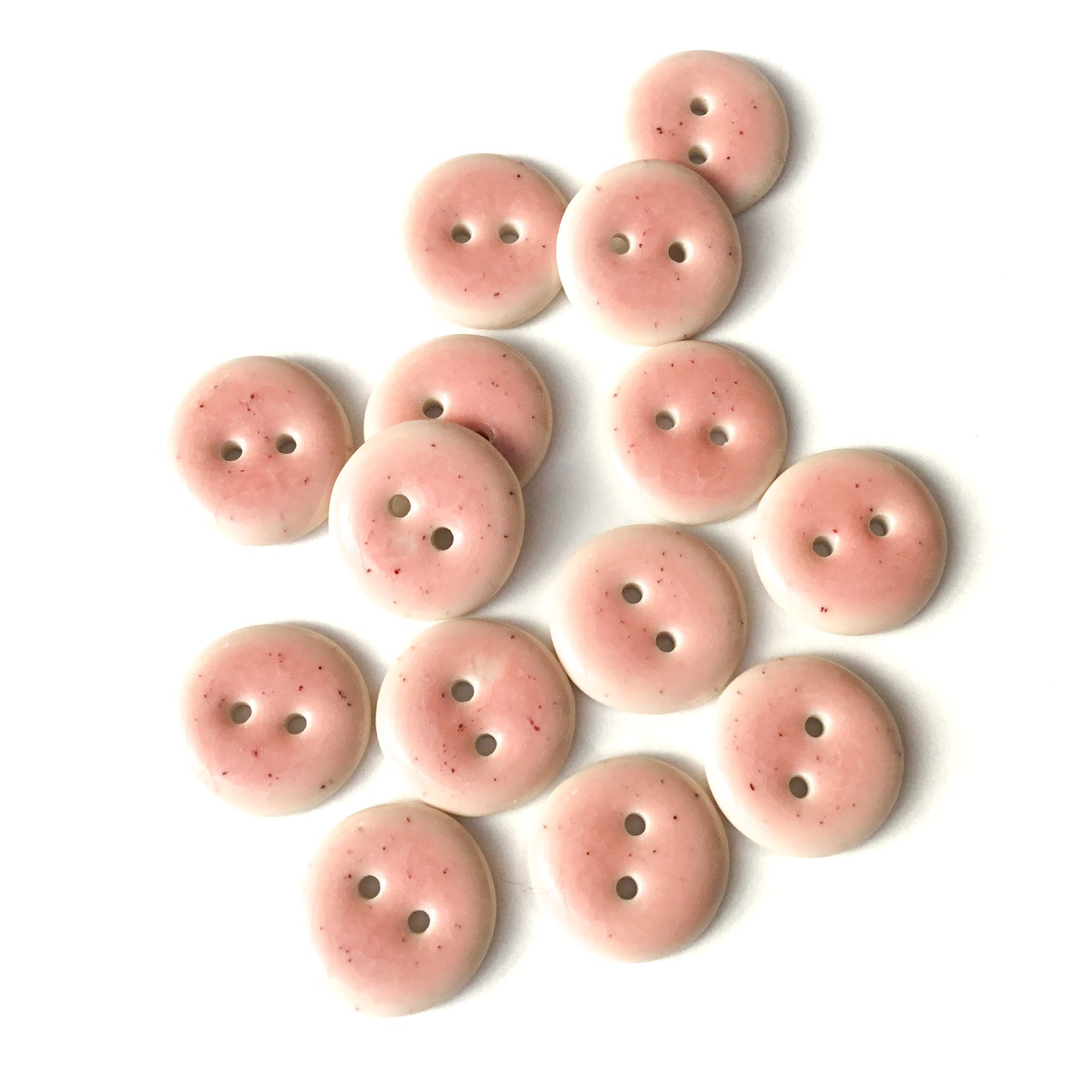 Speckled Pink Porcelain Buttons   11/16”