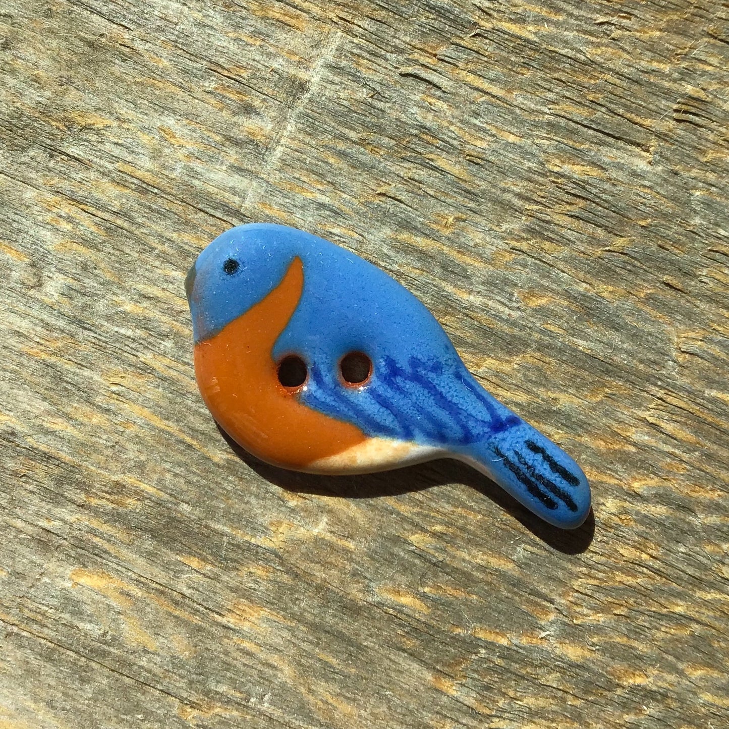 Ceramic Perching Songbird Button *NEW SPECIES! 1/2” x 1-1/8"