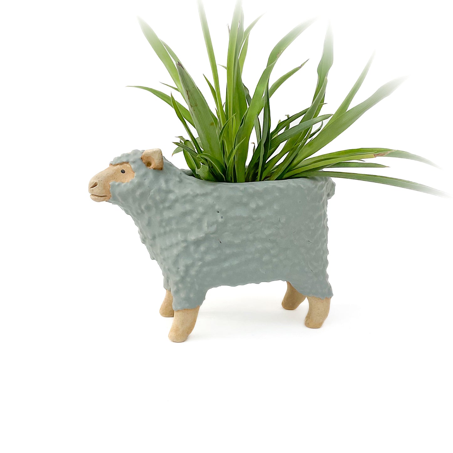 Stoneware Sheep Pot - Ceramic Sheep Planter