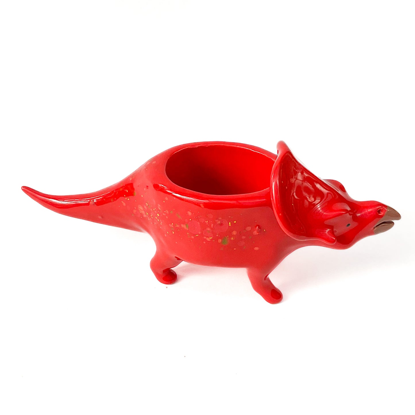 Red Protoceratops Dinosaur Planter