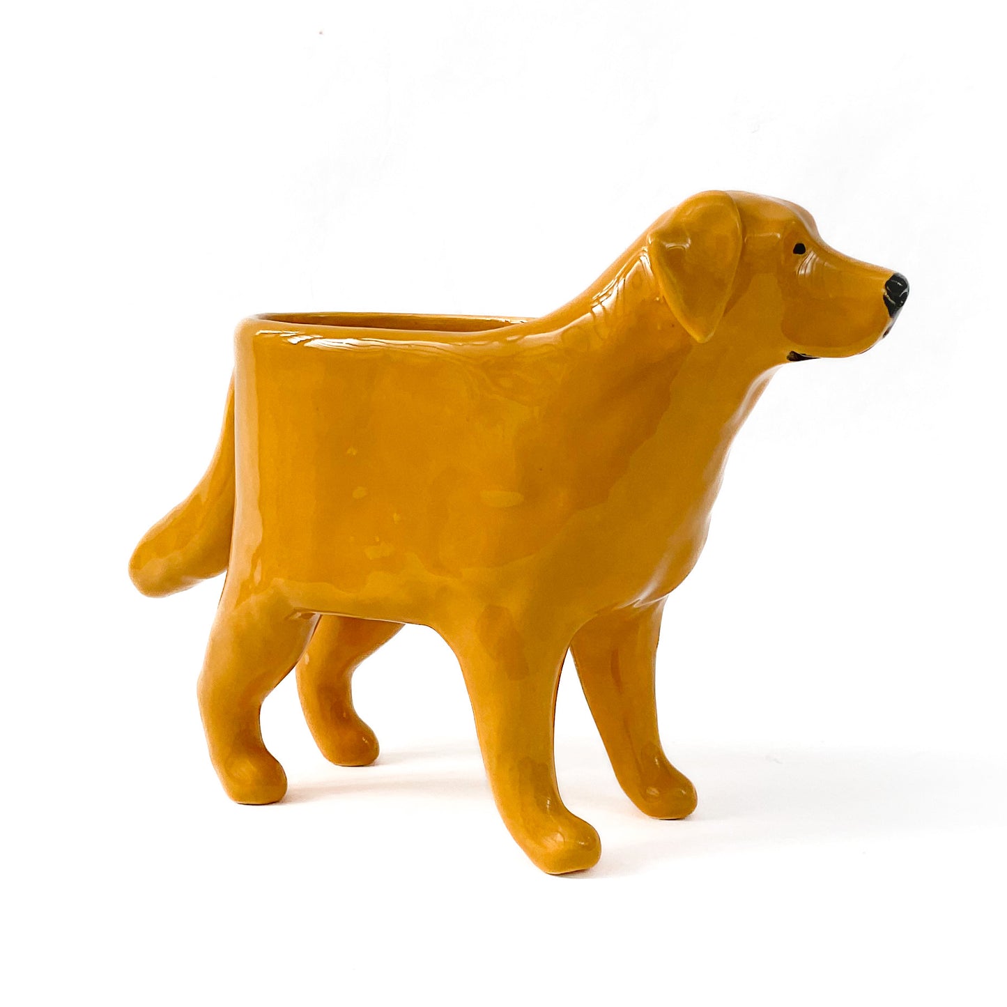 Golden Lab Dog Planter - Ceramic Dog Plant Pot