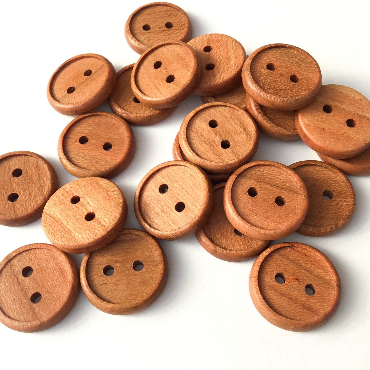 Bead Rim Cherry Wood Buttons - 3/4”