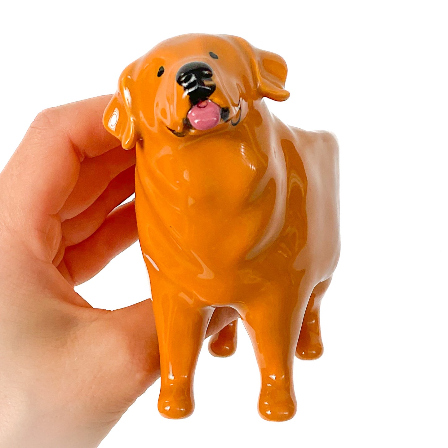 Golden Retriever Dog Planter - Ceramic Dog Plant Pot