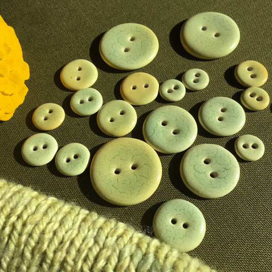 Frosted Melon Porcelain Buttons