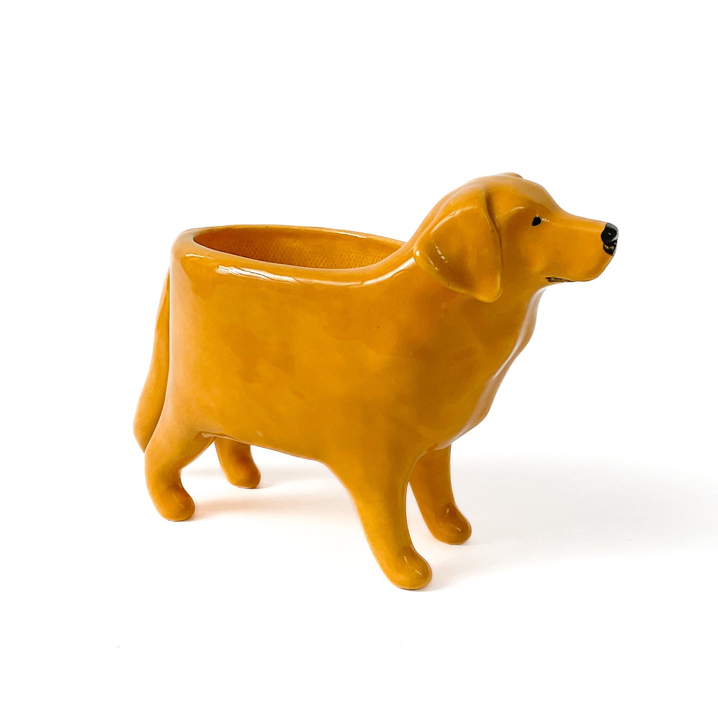 Golden Lab Dog Planter - Ceramic Dog Plant Pot