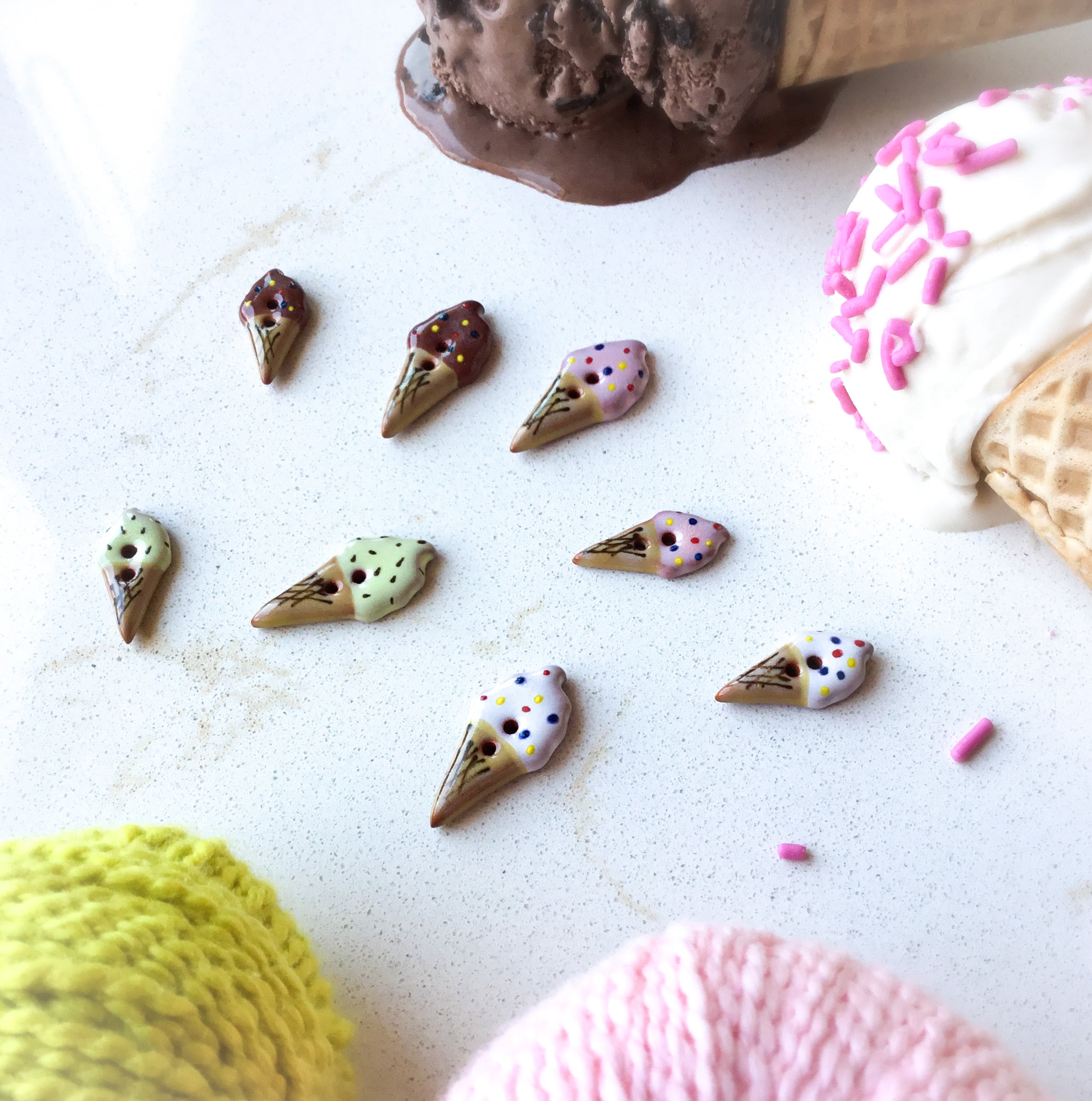Ice Cream Cone Buttons – Haulin' Hoof Farm Store