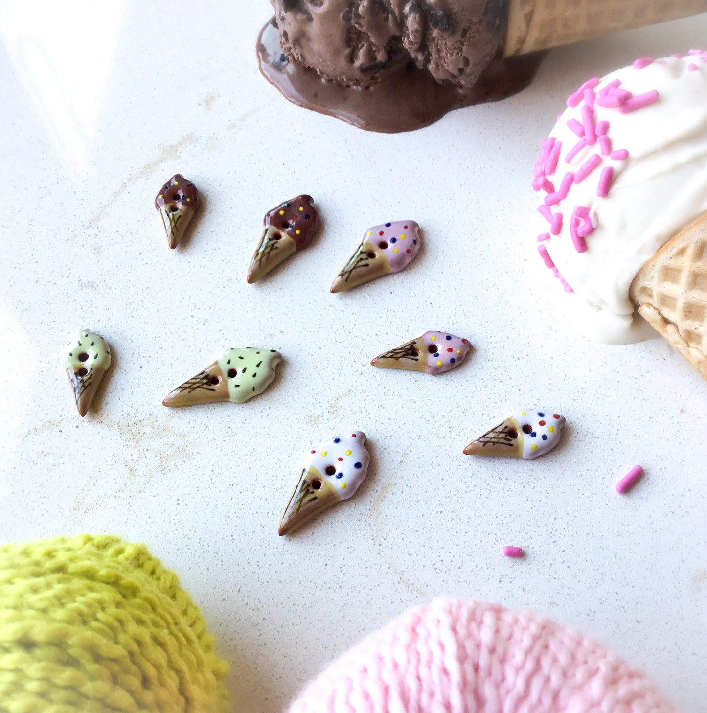 Ice Cream Cone Buttons