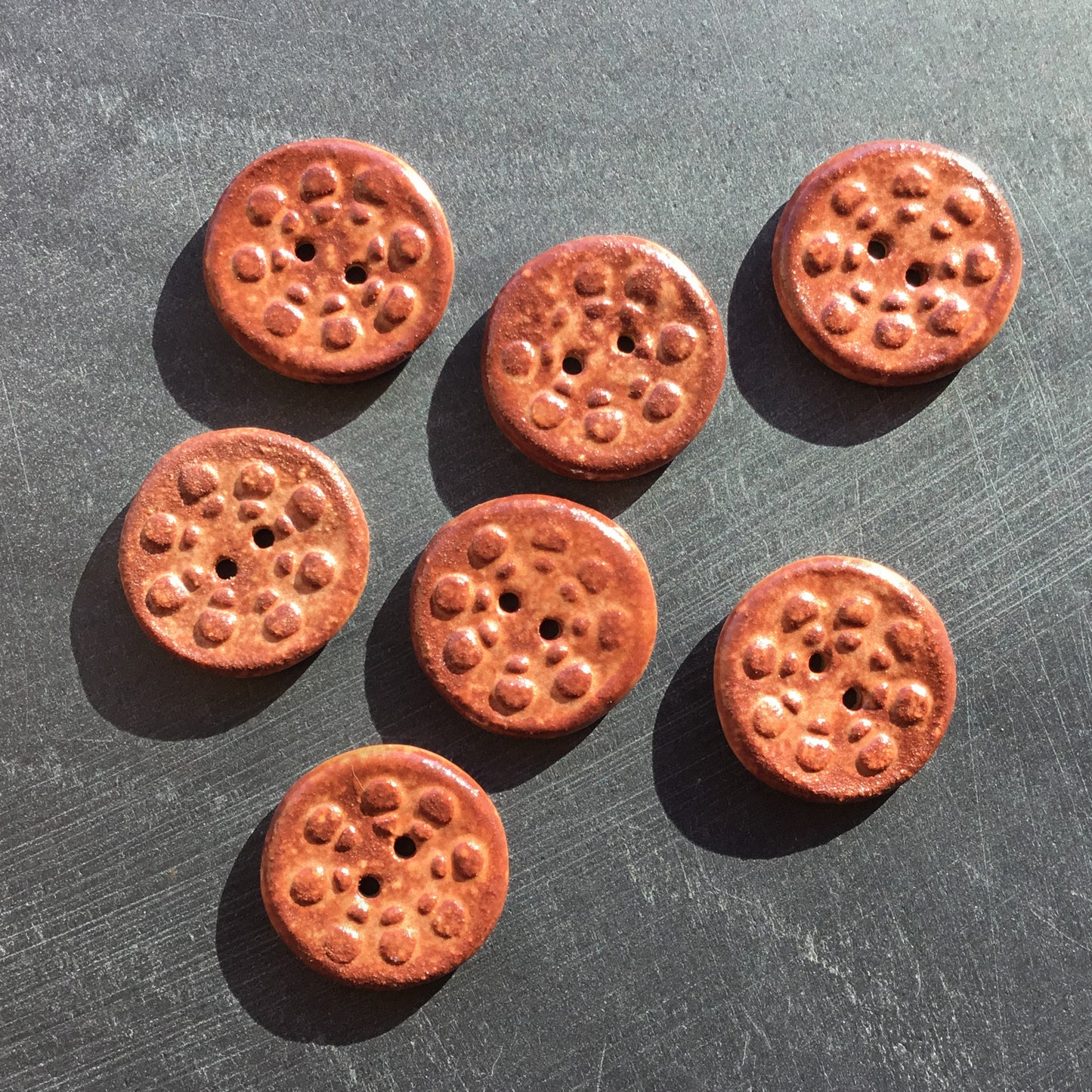 Shino 'Aster' Stoneware Buttons  13/16"
