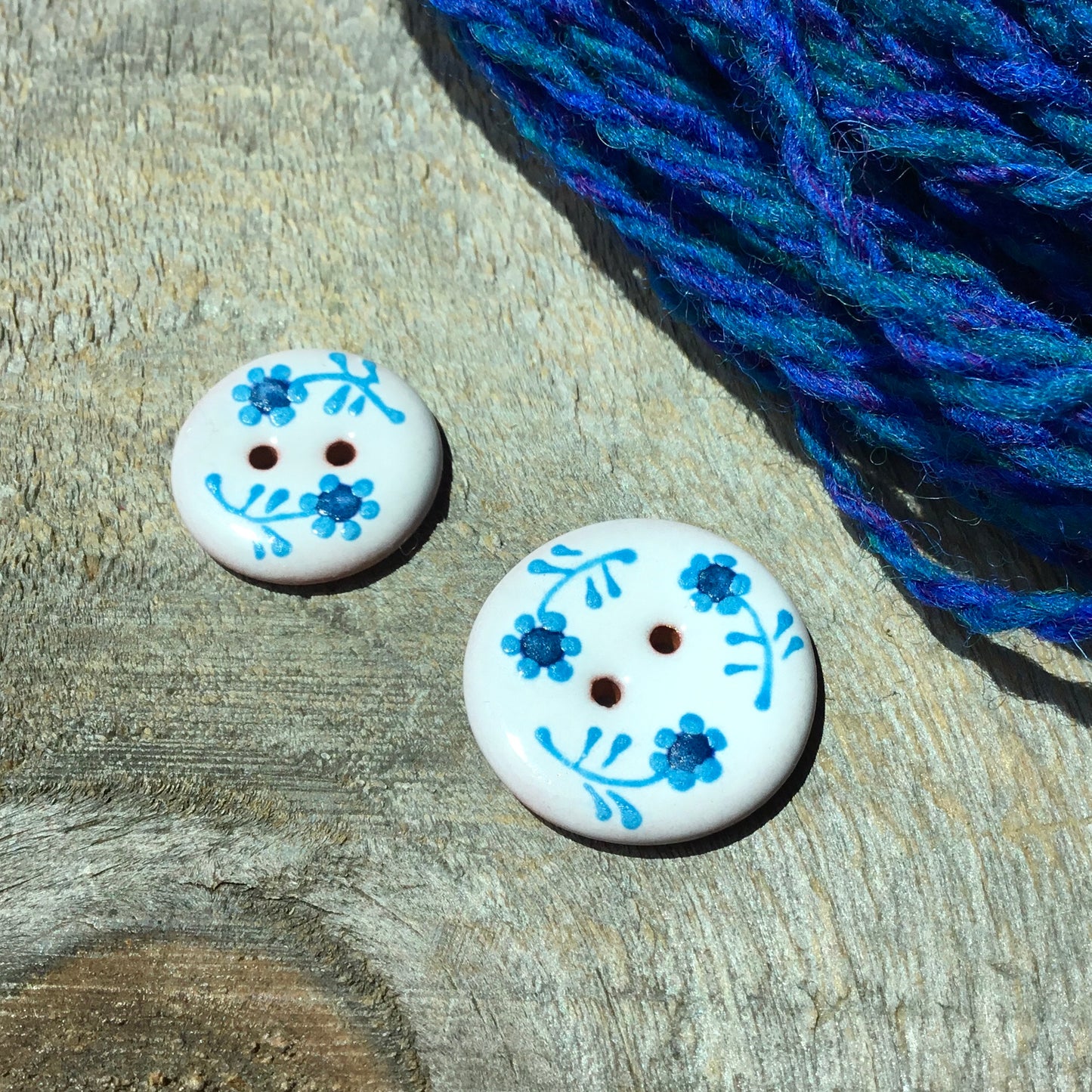 Dancing Flowers Ceramic Button