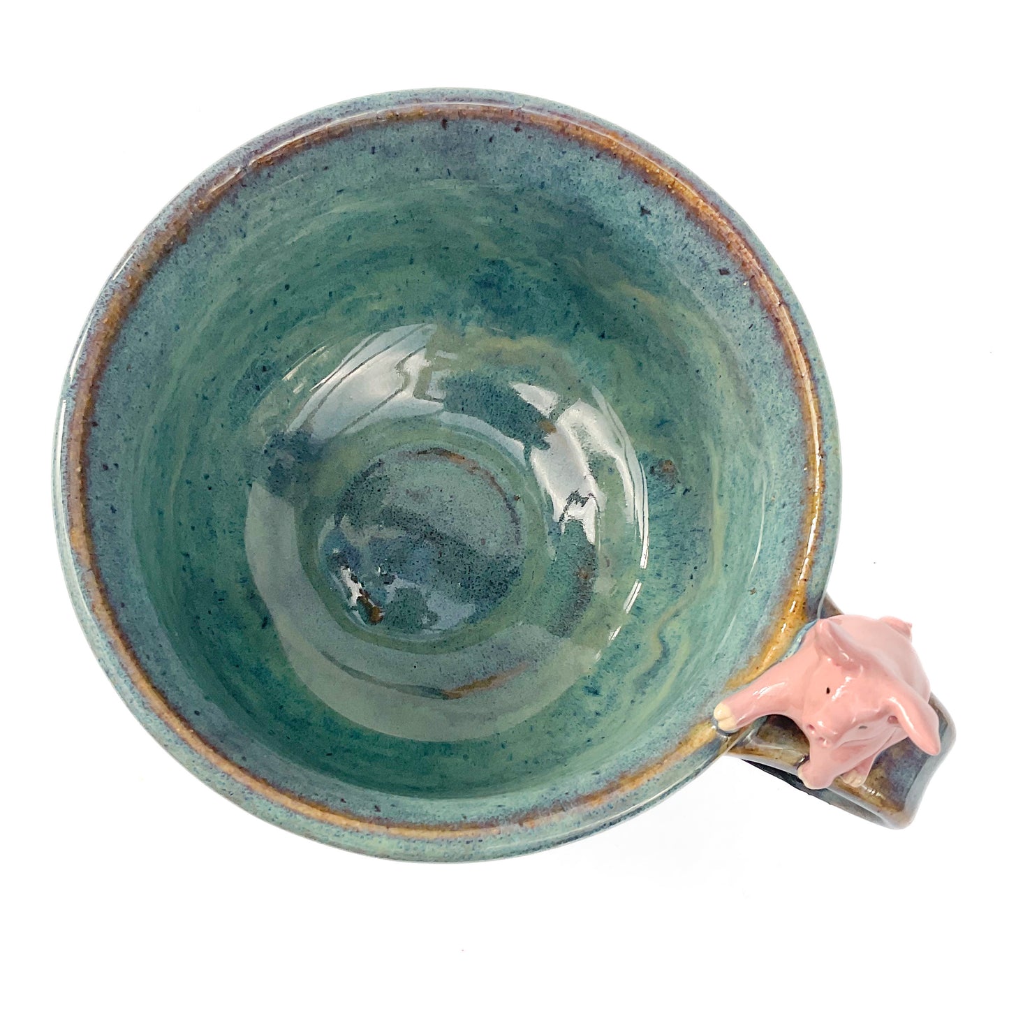 Pink Pig Hand Sculpted Stoneware Bowl