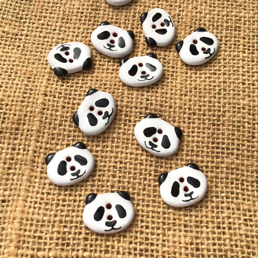 ‘Happy Panda’ Ceramic Button 3/4”