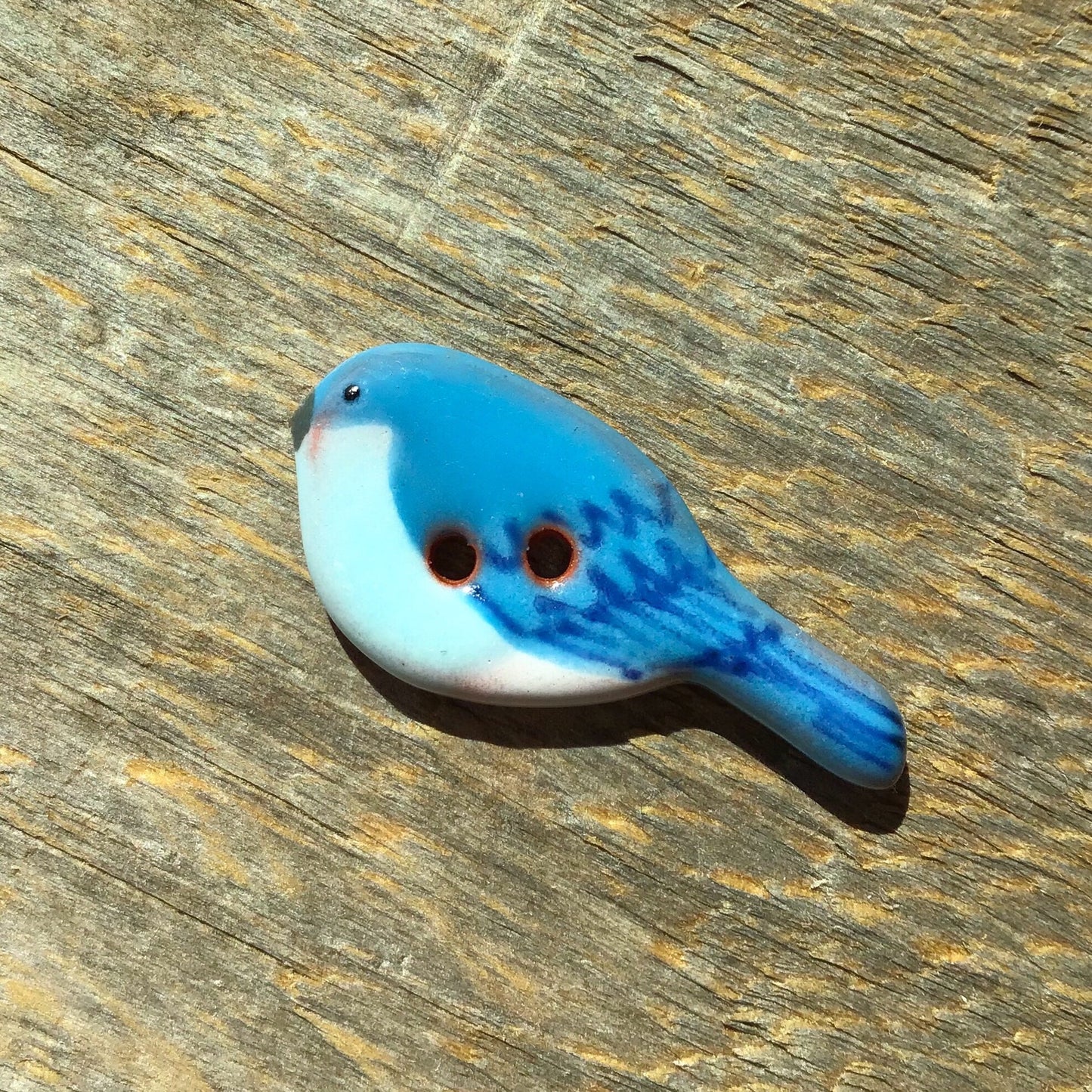 Ceramic Perching Songbird Button *NEW SPECIES! 1/2” x 1-1/8"
