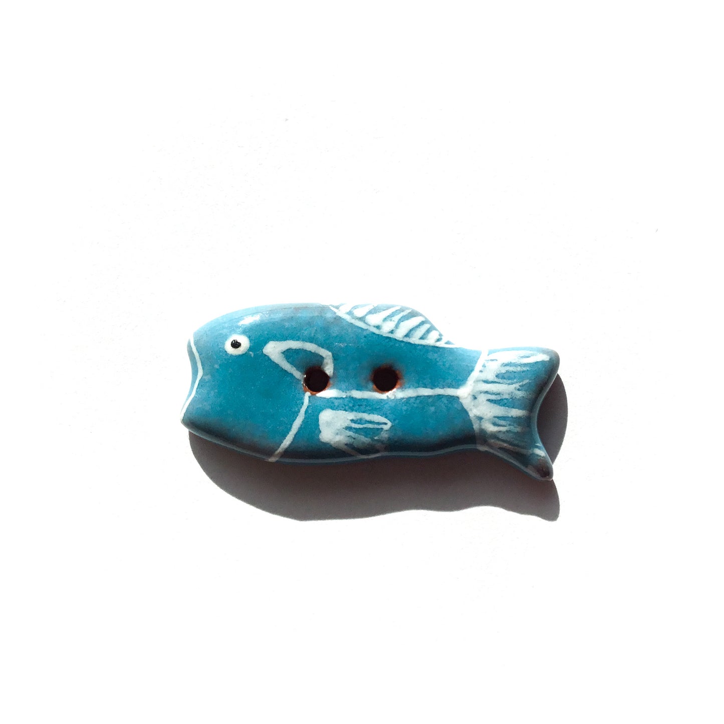 Colorful Fish Ceramic Buttons  1/2" x 1-1/4"