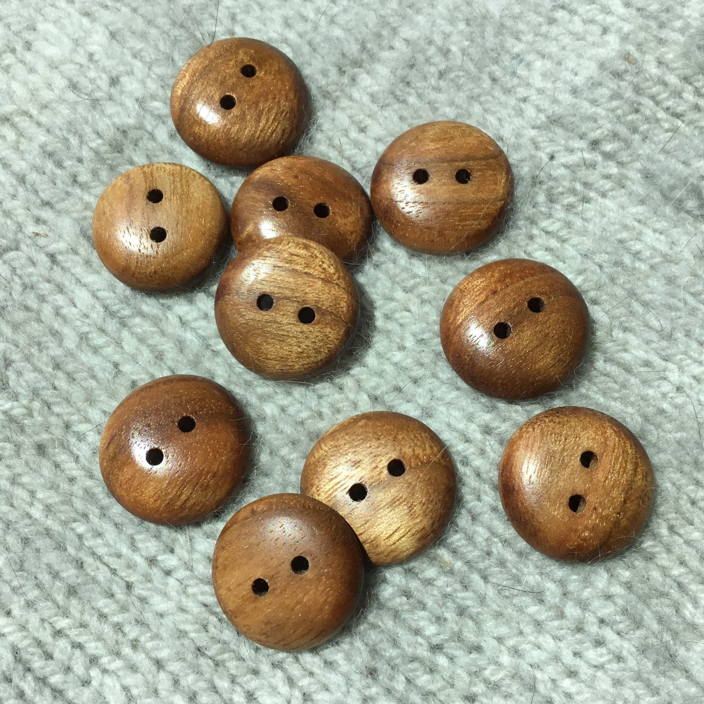 Polished Butternut (White Walnut) Wood Buttons - 7/8”