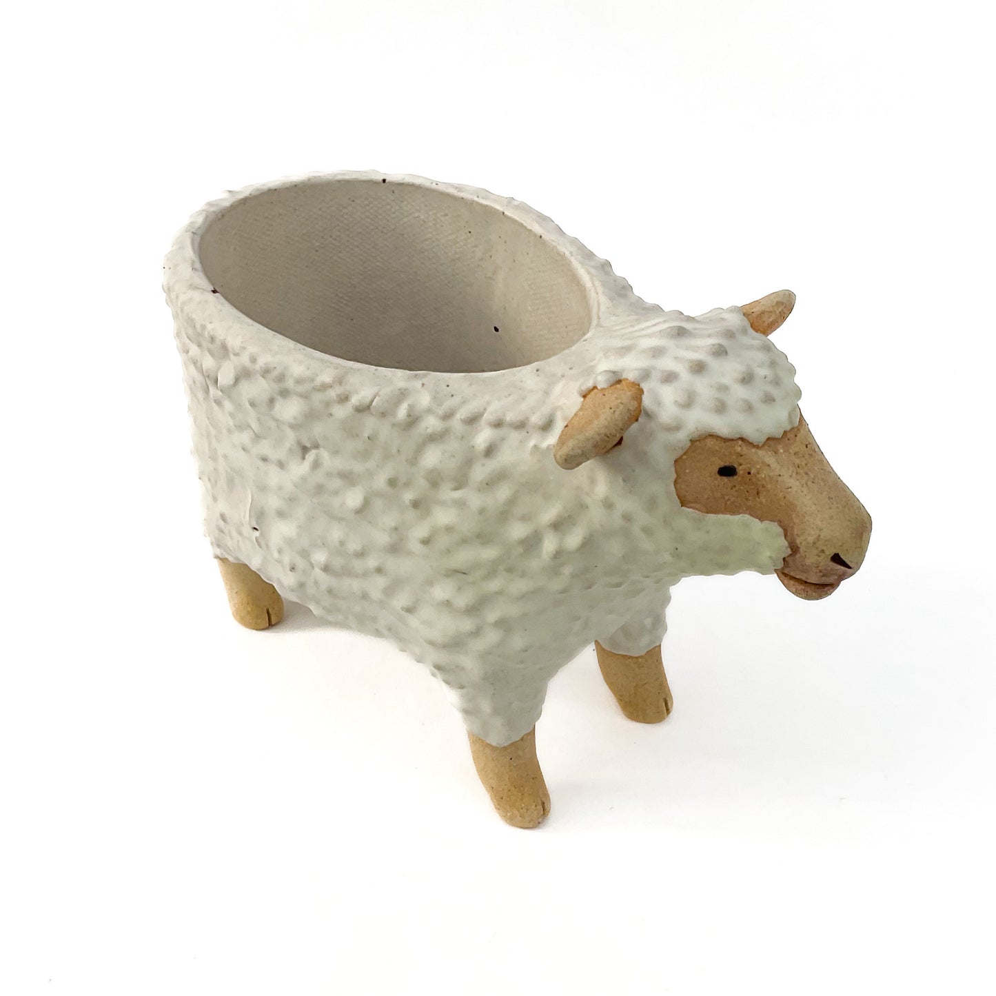 Stoneware Sheep Pot - Ceramic Sheep Planter