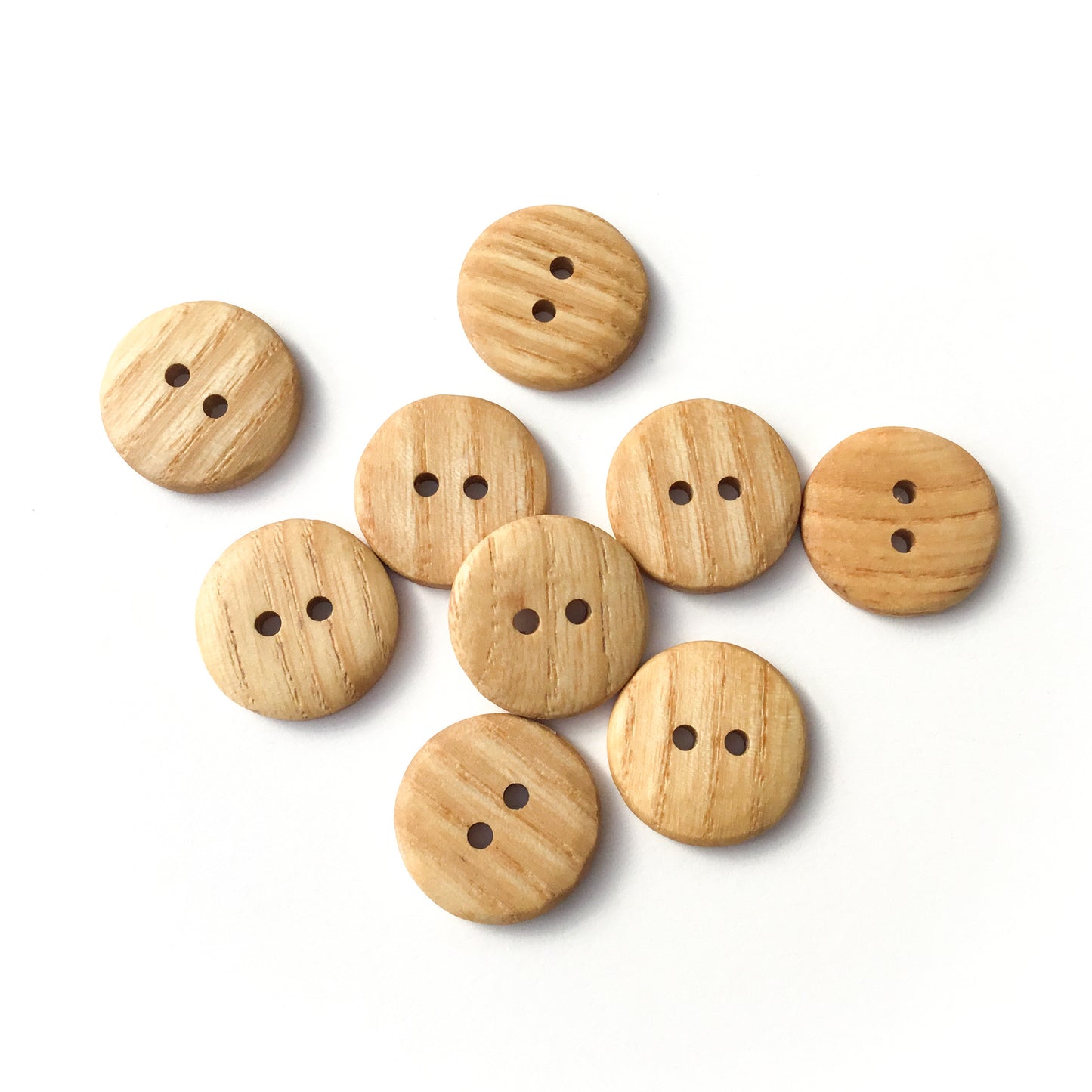 Light Ash Wood Buttons  1"  9 pack