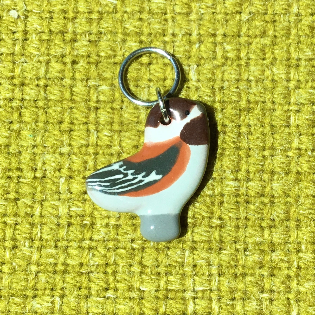 Ceramic Bird Stitch Marker  3/4" x 7/8"