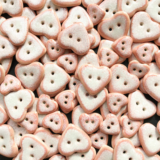 Rose Quartz Heart Buttons - two sizes