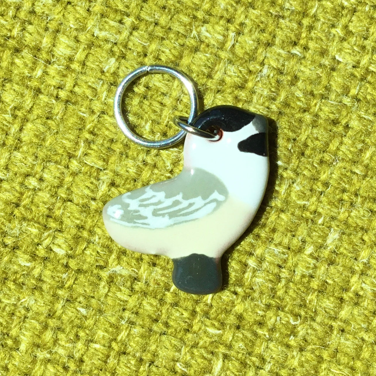 Ceramic Bird Stitch Marker  3/4" x 7/8"