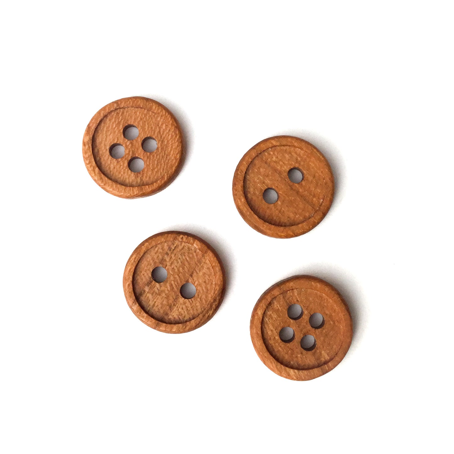 Bead Rim Wood Buttons - 5/8”