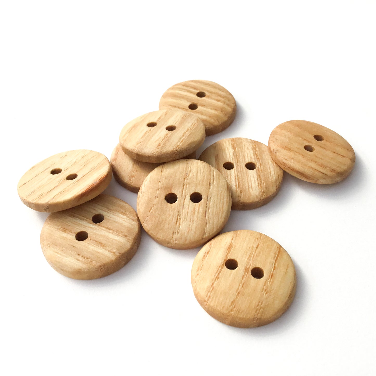 Light Ash Wood Buttons  1"  9 pack