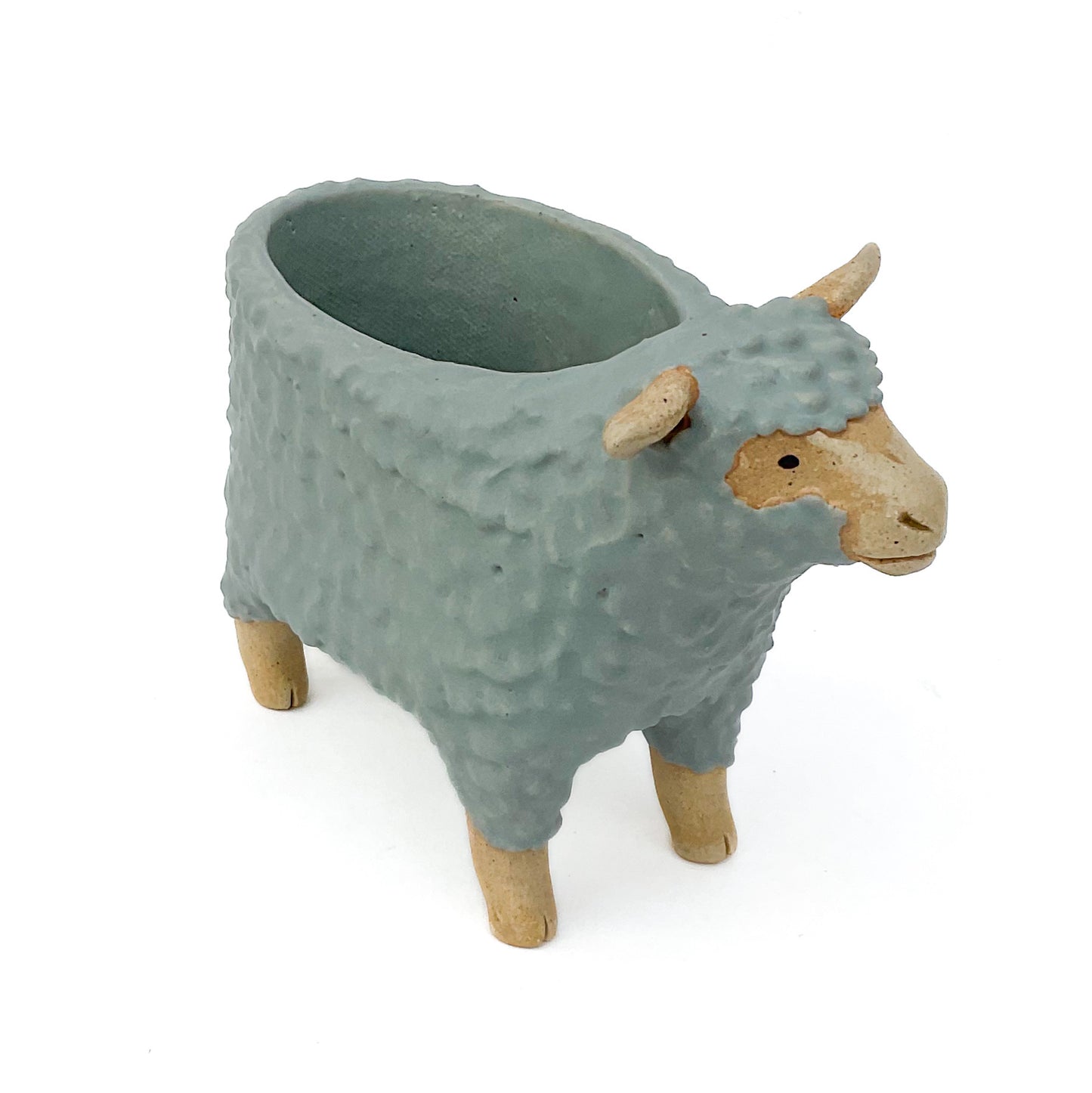 Stoneware Sheep Pot - Ceramic Sheep Planter