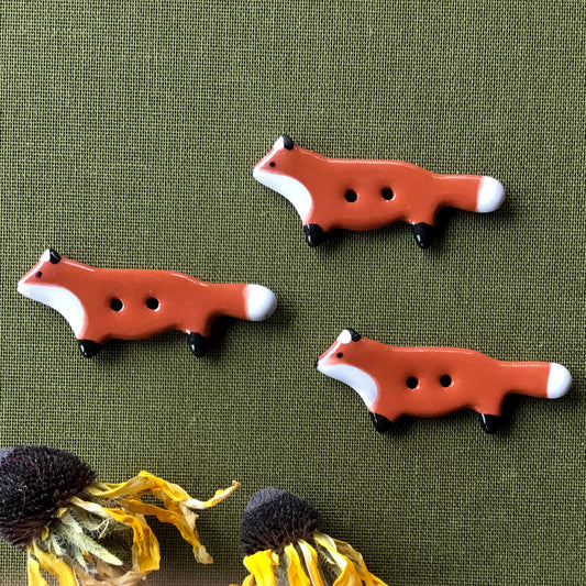 Red Fox Buttons  3/4" x 1-3/4"