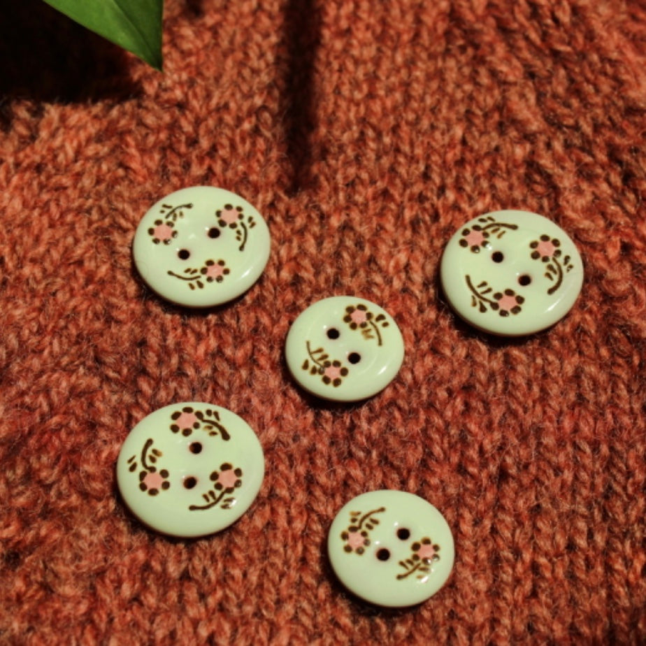 Dancing Flowers Ceramic Button
