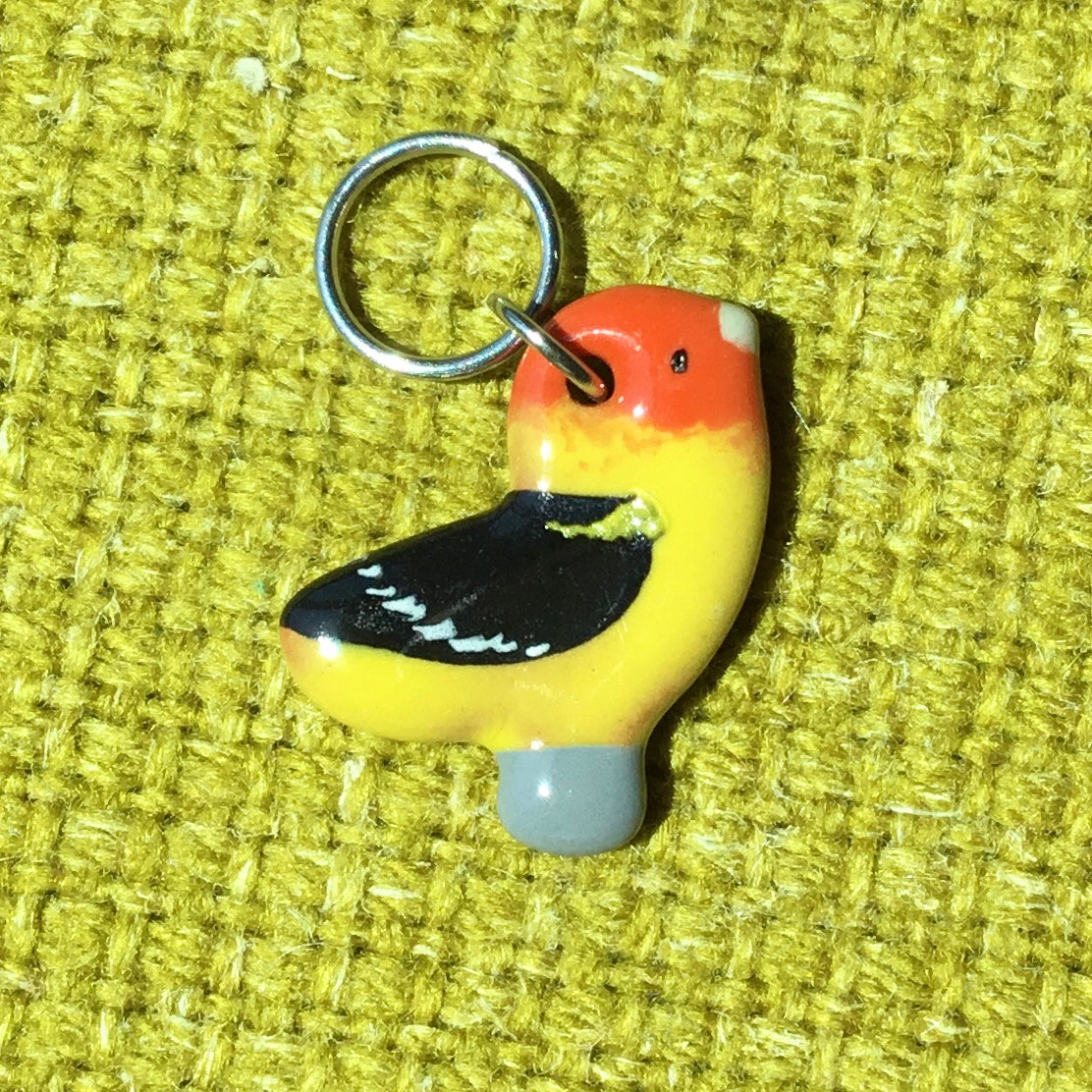 Ceramic Bird Stitch Marker  3/4" x 7/8"
