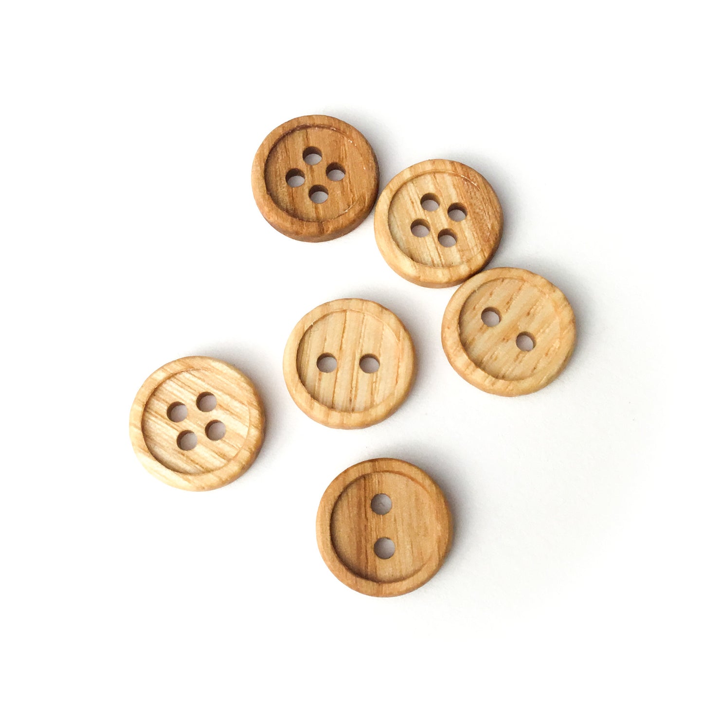 Bead Rim Wood Buttons - 5/8”