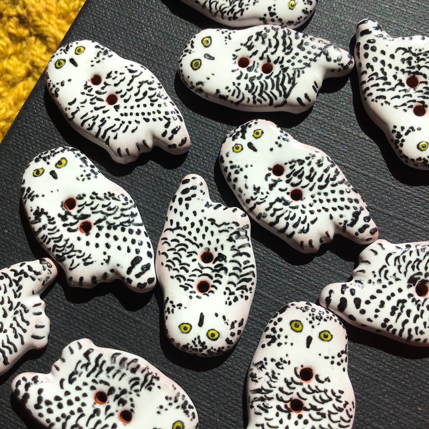 Ceramic Owl Buttons 11/16" x 1-1/4”