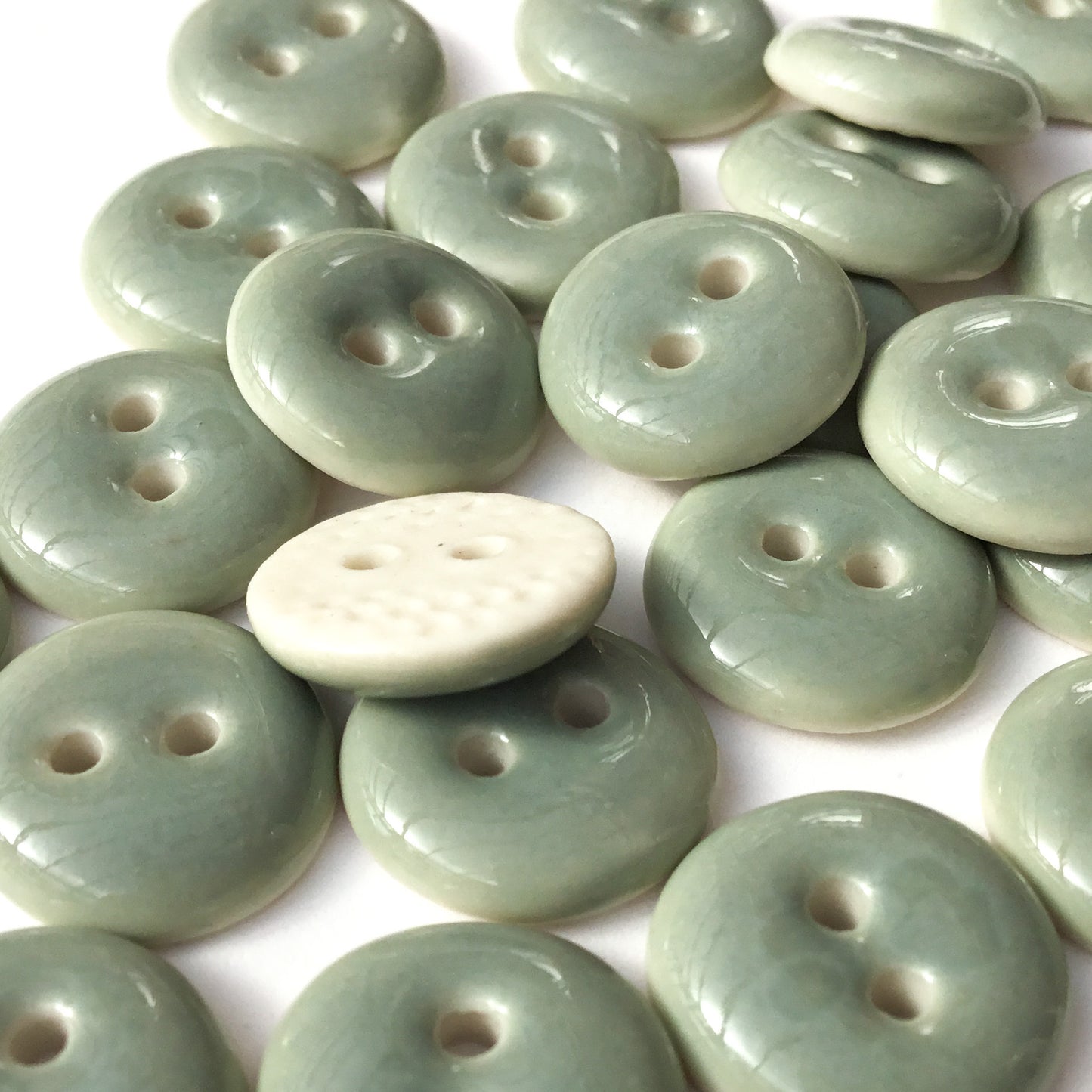 Gray Porcelain Buttons  1/2"