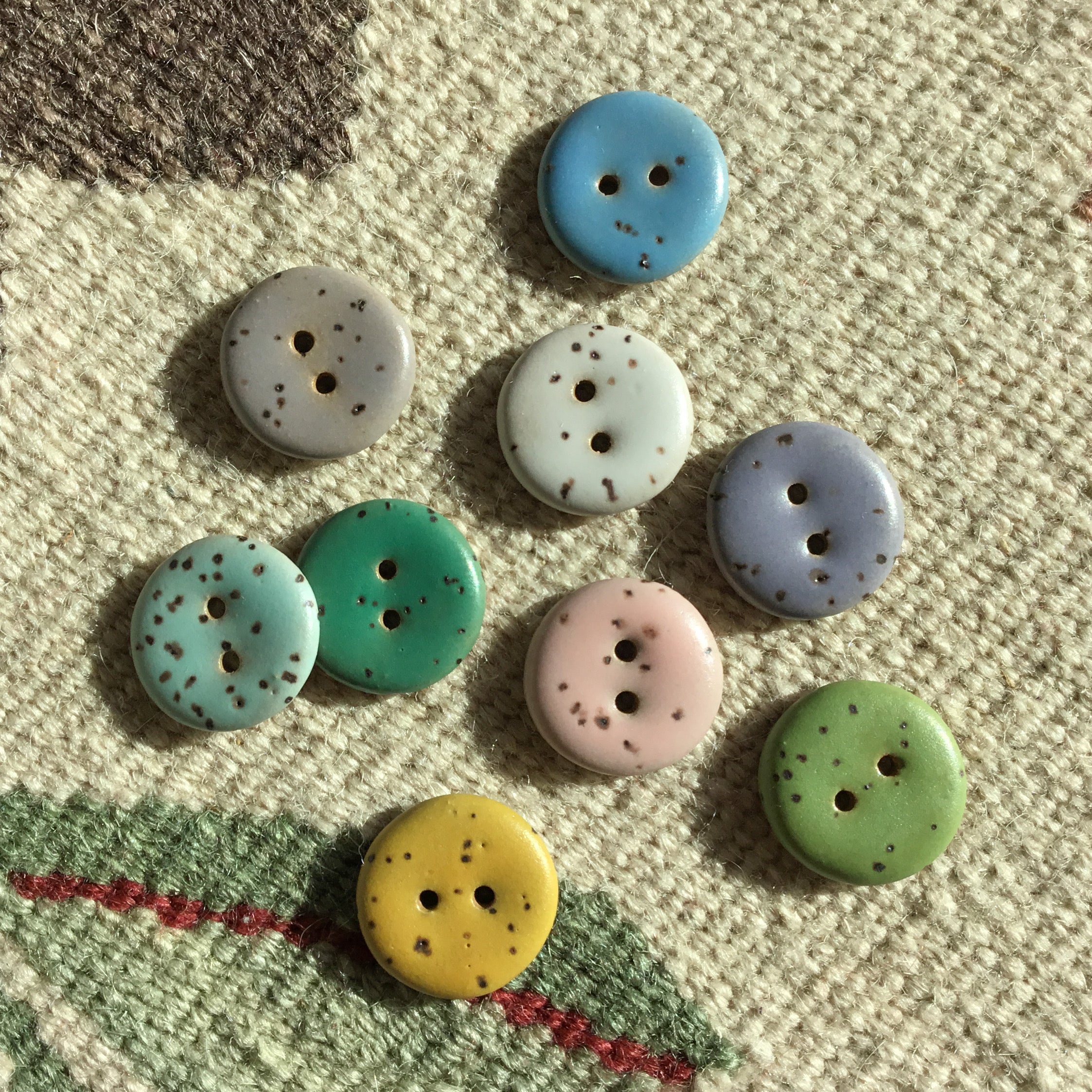 Matte Fleck Stoneware Button 3/4