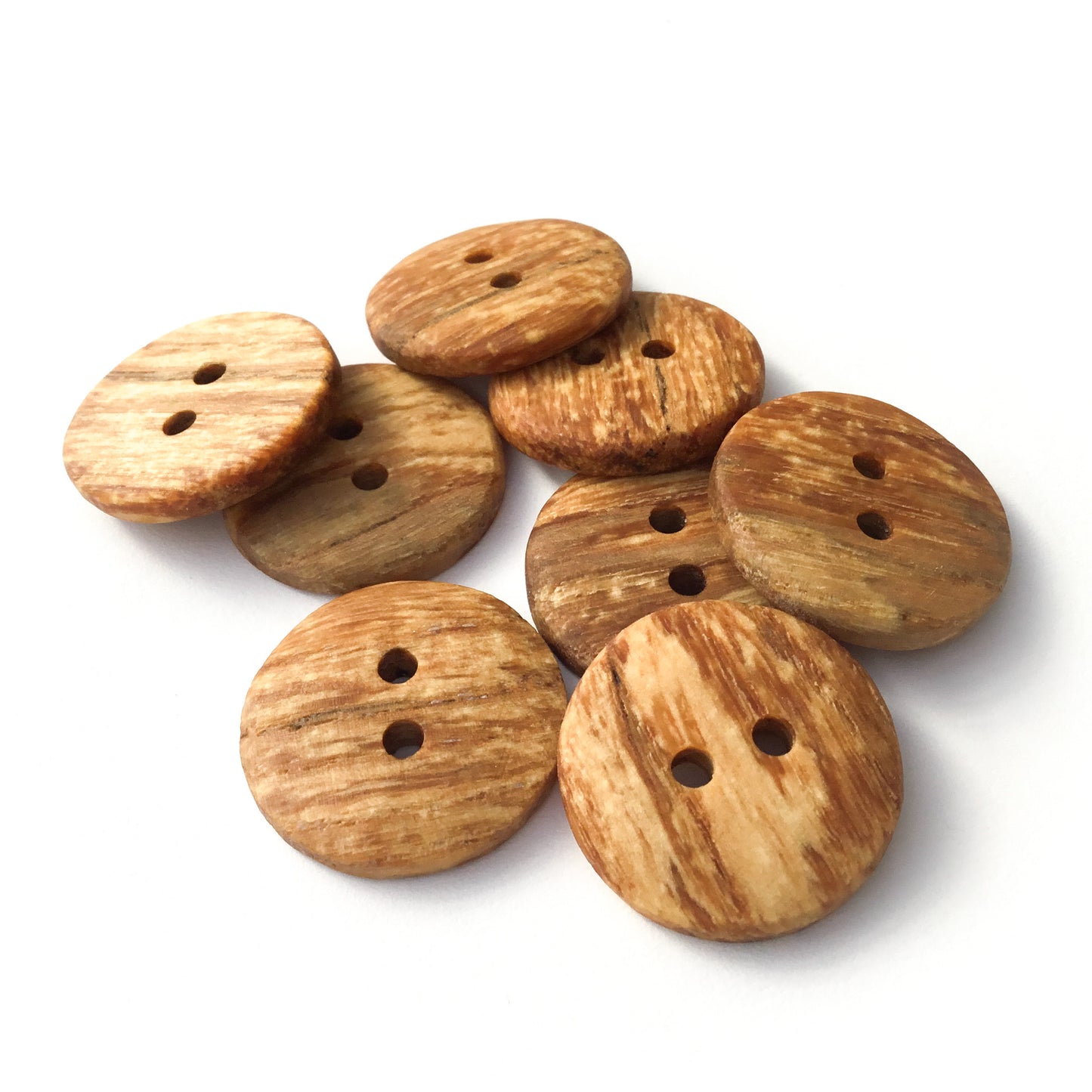 Spalted Ash Wood Buttons  1"  8 pack